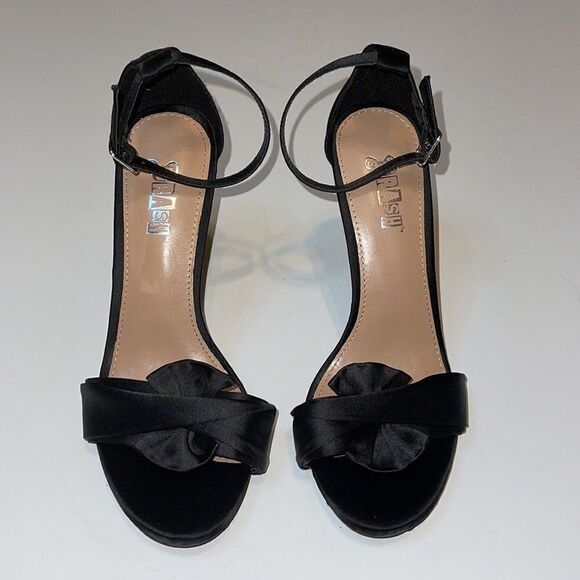 JUST FAB BLACK HEELS SIZE 7.5 - Picture 2 of 4
